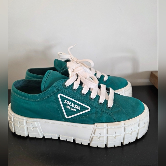 Prada Shoes - Authentic Prada Green Platform Tennis Shoes Sz 40 (10)